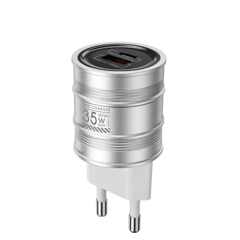 Chargeur WiWU 35W 2-en-1 – GaN, QC & PD