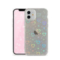 Coque paillettes Coeur - Transparent