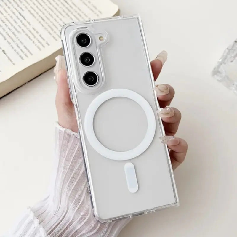 Galaxy Z Fold 7 Transparent Case With Magnetic Charger